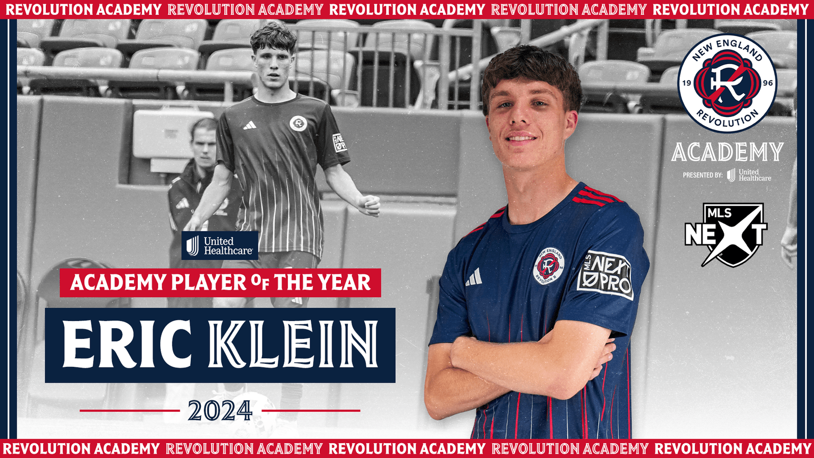 Midfielder Eric Klein Named 2023-24 UnitedHealthcare Revolution Academy Player of the Year – New England Revolution