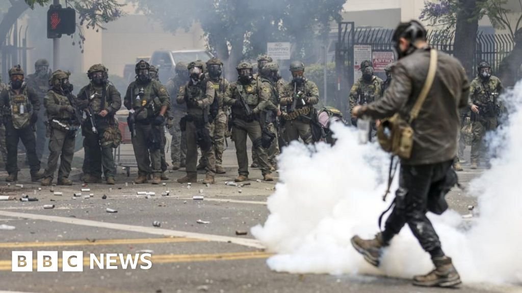Trump orders National Guard to LA after clashes – BBC